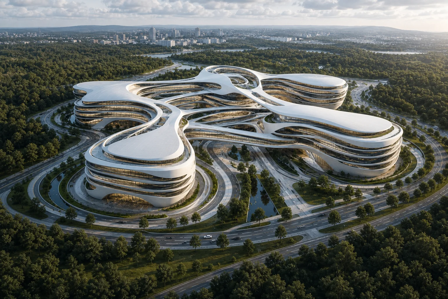Widok z lotu ptaka na cały kompleks Future Clinic Institute