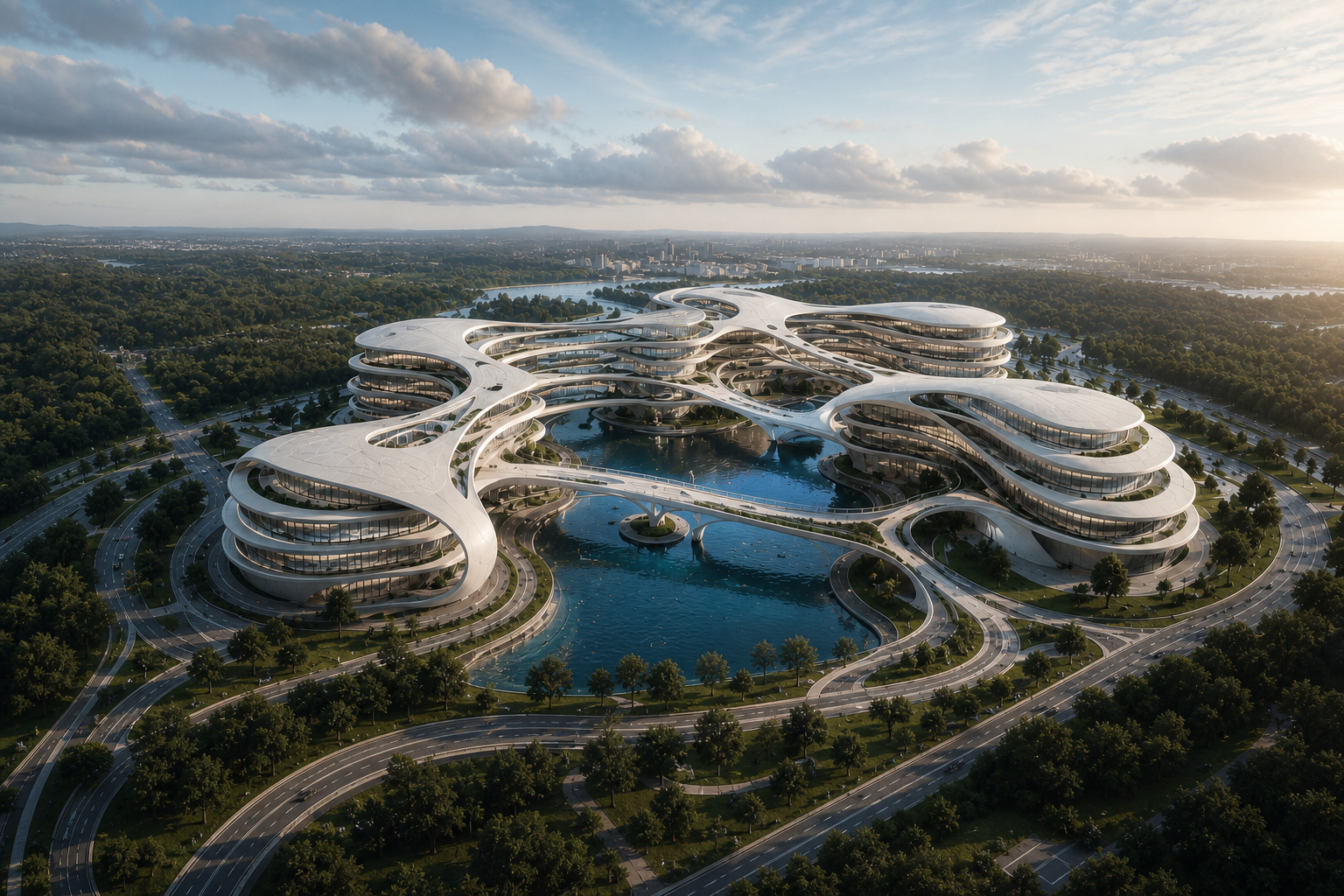 Widok z lotu ptaka na cały kompleks Future Clinic Institute